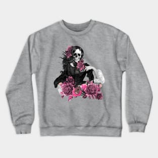 Lady skull, dark, catrina, scheletri amanti, fantastici teschi, ossa, gothic lady Crewneck Sweatshirt